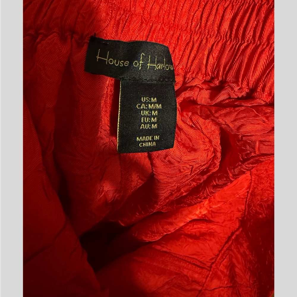House of Harlow 1960 Red Textured Wide-Leg Pants - Picture 4 of 4